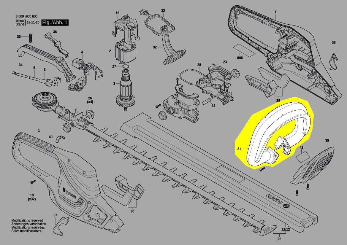 Poignée interrupteur réf. 1 605 132 18A Bosch